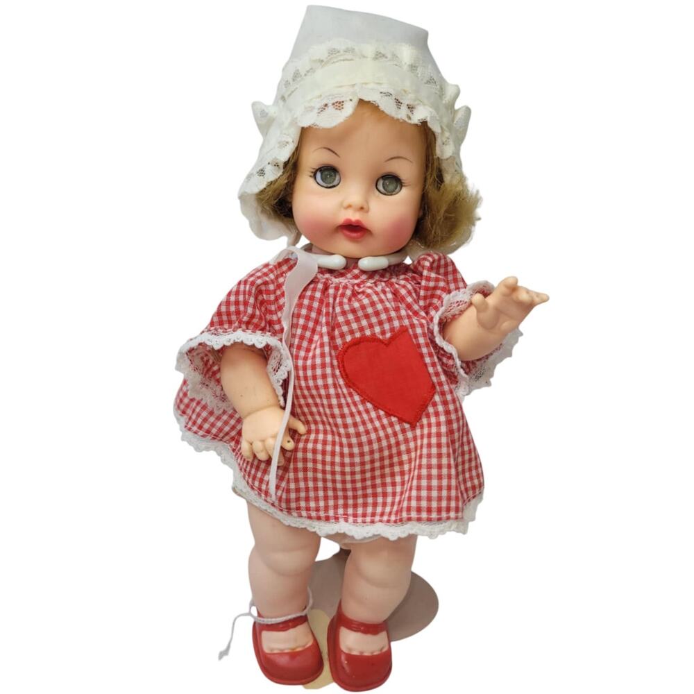 9" Vintage Baby Betsy Wetsy Baby Doll Wearing a Pauline Bjonness-Jacobsen Dress